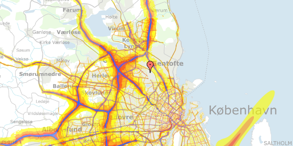 Trafikstøjkort på Niels Finsens Alle 42, 2860 Søborg