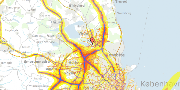 Trafikstøjkort på Nybro Vænge 55, 2800 Kongens Lyngby