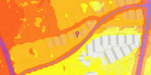 Trafikstøjkort på Pilegårdsvej 29, 1. th, 2860 Søborg