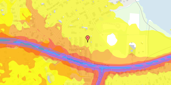 Trafikstøjkort på Poppelkrogen 27, 2880 Bagsværd