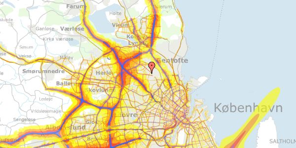 Trafikstøjkort på Runebergs Alle 42, 2. tv, 2860 Søborg