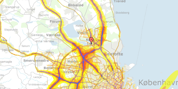 Trafikstøjkort på Sandkrogen 6, 2800 Kongens Lyngby