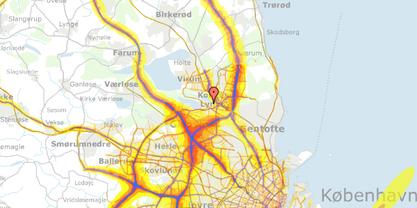 Trafikstøjkort på Sydskråningen 35, 2800 Kongens Lyngby