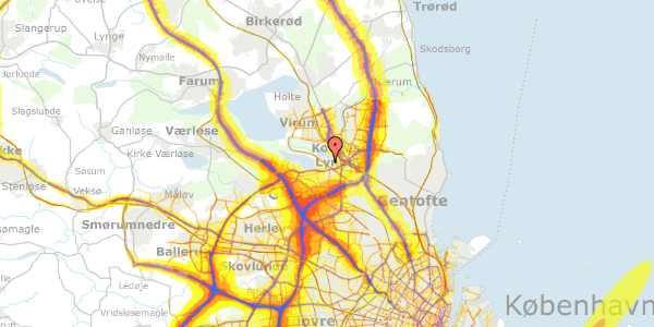 Trafikstøjkort på Sydskråningen 38, 2800 Kongens Lyngby