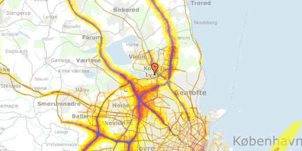 Trafikstøjkort på Sydskråningen 46, 2800 Kongens Lyngby