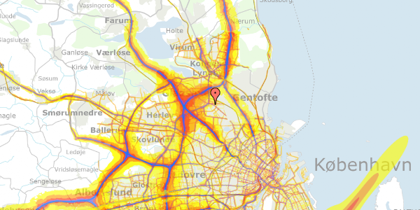 Trafikstøjkort på Tinghøjvej 40, 1. 2, 2860 Søborg