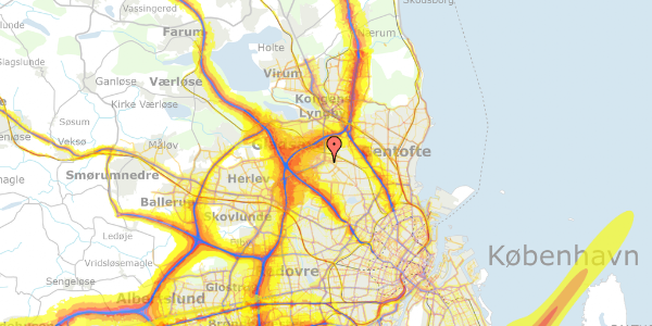 Trafikstøjkort på Tinghøjvej 40, 3. 3, 2860 Søborg