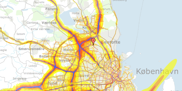 Trafikstøjkort på Tinghøjvej 42, 3. 3, 2860 Søborg