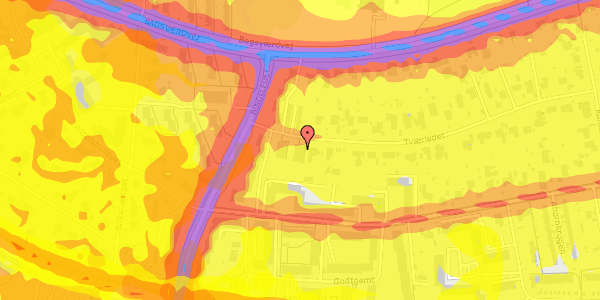 Trafikstøjkort på Tværledet 4B, 2880 Bagsværd