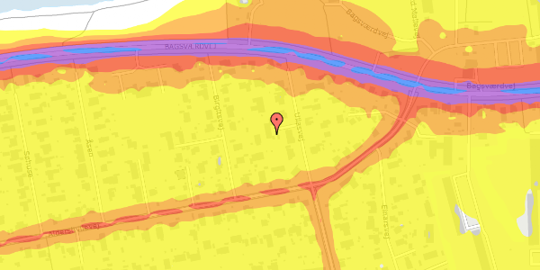 Trafikstøjkort på Ullasvej 7A, 2880 Bagsværd