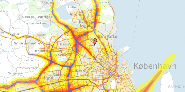 Trafikstøjkort på Venusvej 6, 2860 Søborg