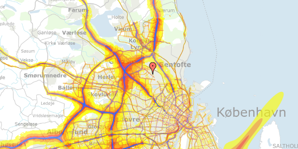 Trafikstøjkort på Aakjærs Alle 16, 2860 Søborg