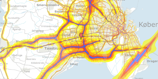 Trafikstøjkort på Gyvelvej 13E, 2600 Glostrup