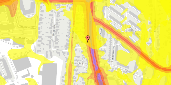 Trafikstøjkort på Kirkebjerg Alle 15C, 2600 Glostrup