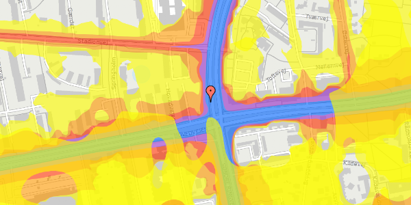 Trafikstøjkort på Nordre Ringvej 1, kl. , 2600 Glostrup