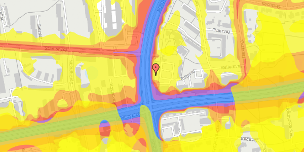 Trafikstøjkort på Nordre Ringvej 8, kl. th, 2600 Glostrup