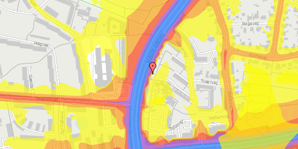 Trafikstøjkort på Nordre Ringvej 22A, st. th, 2600 Glostrup