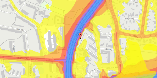 Trafikstøjkort på Nordre Ringvej 28A, st. th, 2600 Glostrup