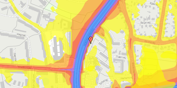 Trafikstøjkort på Nordre Ringvej 28B, 1. th, 2600 Glostrup