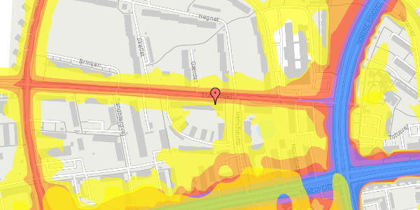 Trafikstøjkort på Stadionvej 21, 1. tv, 2600 Glostrup