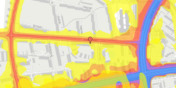 Trafikstøjkort på Stadionvej 21, 2. mf, 2600 Glostrup