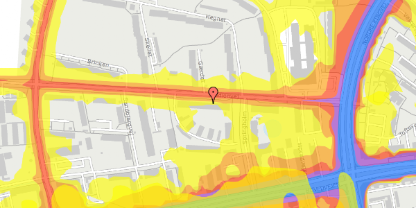 Trafikstøjkort på Stadionvej 23, st. mf, 2600 Glostrup