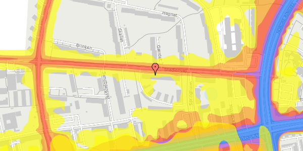 Trafikstøjkort på Stadionvej 27, st. mf, 2600 Glostrup