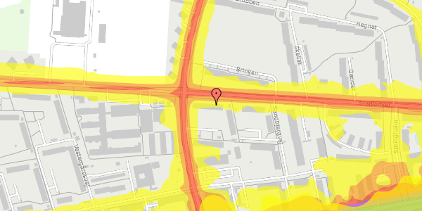 Trafikstøjkort på Stadionvej 75, st. th, 2600 Glostrup