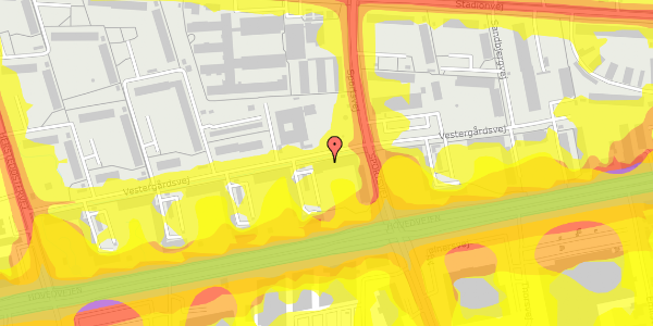 Trafikstøjkort på Vestergårdsvej 59, 2. th, 2600 Glostrup