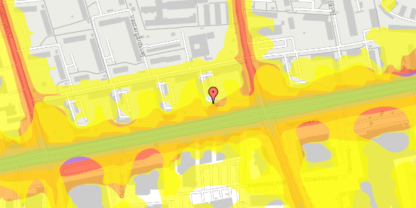 Trafikstøjkort på Vestergårdsvej 63, 2. th, 2600 Glostrup