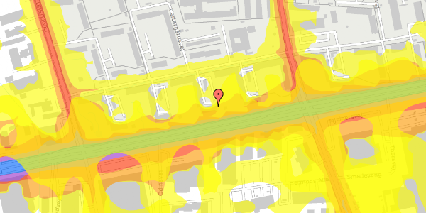 Trafikstøjkort på Vestergårdsvej 77, st. th, 2600 Glostrup