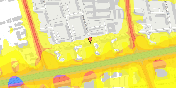 Trafikstøjkort på Vestergårdsvej 89, 2. th, 2600 Glostrup