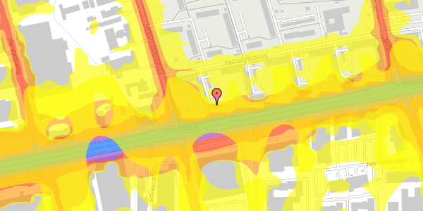 Trafikstøjkort på Vestergårdsvej 111, 1. th, 2600 Glostrup