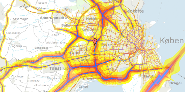 Trafikstøjkort på Vestre Lindeskov 10, 2600 Glostrup