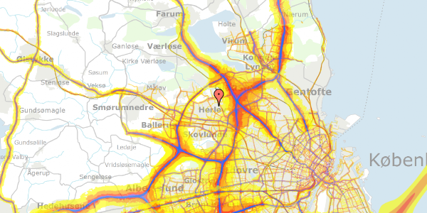 Trafikstøjkort på Bjergbyvej 10, 2730 Herlev