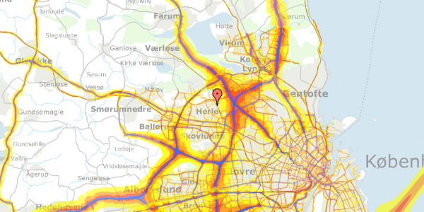 Trafikstøjkort på Dildhaven 9, 3. th, 2730 Herlev