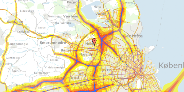 Trafikstøjkort på Hededammen 6, 2730 Herlev