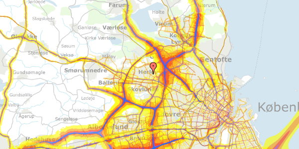 Trafikstøjkort på Hededammen 23, 2730 Herlev