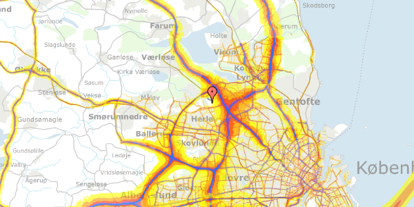 Trafikstøjkort på Hjortespringparken 45, 2730 Herlev