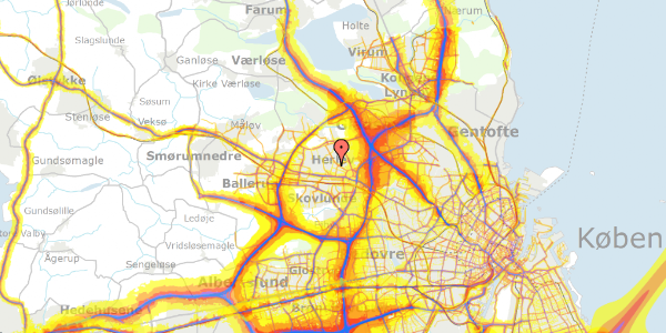 Trafikstøjkort på Højbuen 2, 2730 Herlev