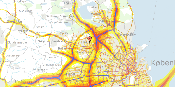 Trafikstøjkort på Højbuen 32, 2730 Herlev