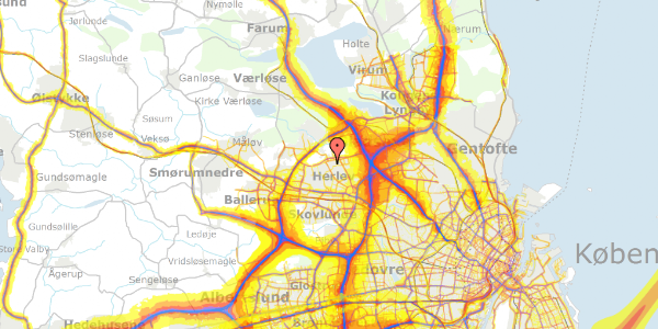 Trafikstøjkort på Kastagervej 8, 2730 Herlev