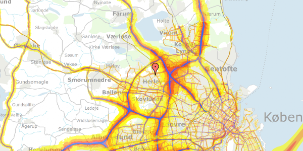 Trafikstøjkort på Kastagervej 19, 2730 Herlev