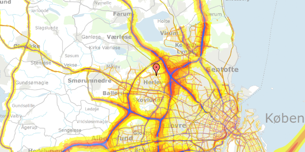 Trafikstøjkort på Kastagervej 23B, 2730 Herlev