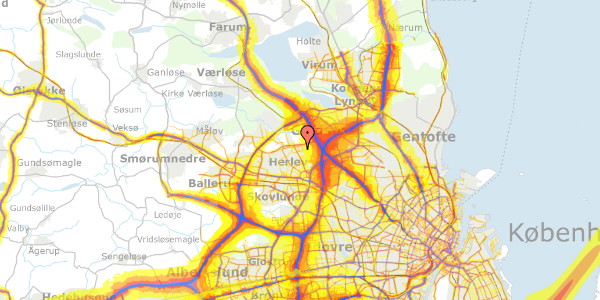 Trafikstøjkort på Kommenhaven 52, st. th, 2730 Herlev