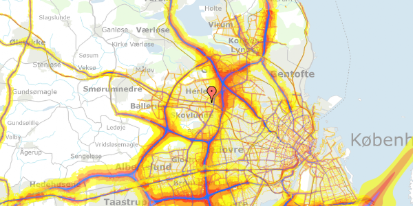 Trafikstøjkort på Kærlundevej 48, 2. th, 2730 Herlev