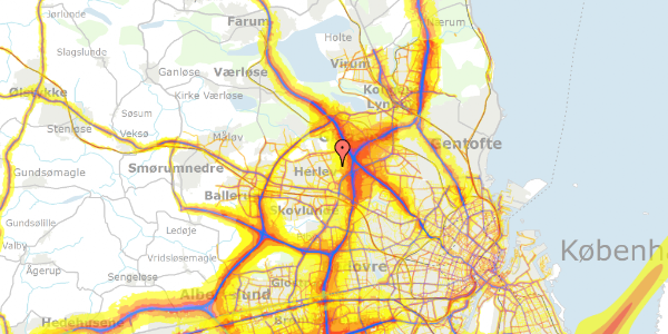 Trafikstøjkort på Meteorvej 25B, 2730 Herlev