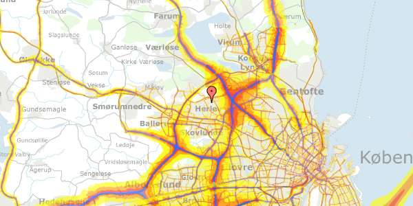 Trafikstøjkort på Sønderhavevej 18, 2730 Herlev