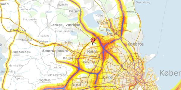 Trafikstøjkort på Tibbevangen 11, 2730 Herlev