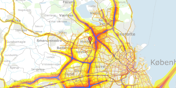 Trafikstøjkort på Tvedvangen 95, 2730 Herlev